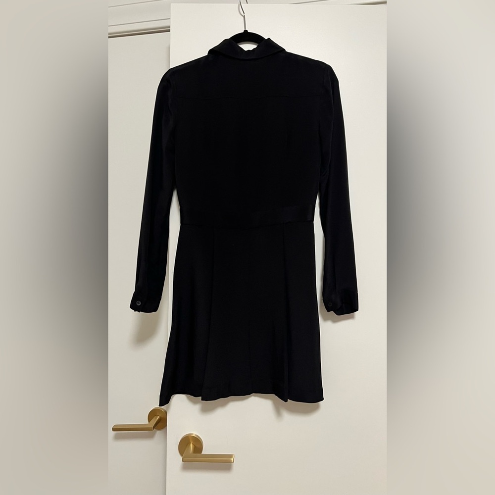 Theory work dress size 2 Black long sleeve pleated skirt collared shirt